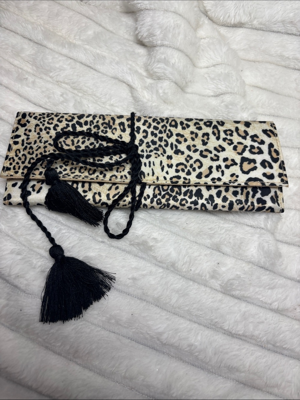 Leopard Print Tassel Jewelry Pouch Travel